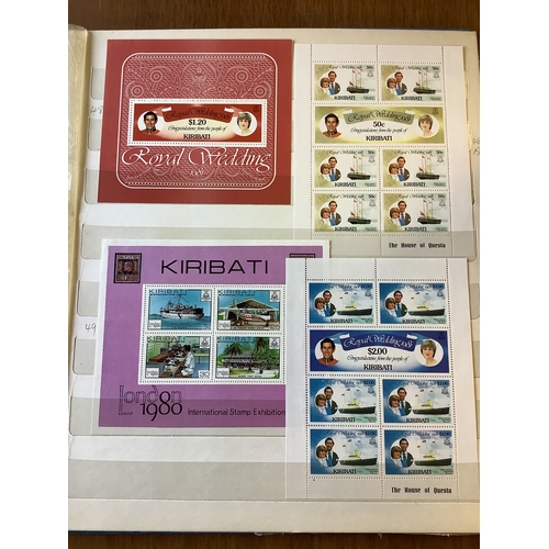 142 - An album housing a quantity of Commonwealth unmounted mint stamps to include Kiribati, Caicos Island... 