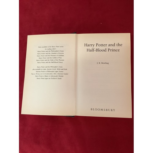 191 - A J. K. Rowling 1st Edition 'Harry Potter' 2005 1st Edition 'The Half Blood Prince' with the documen... 