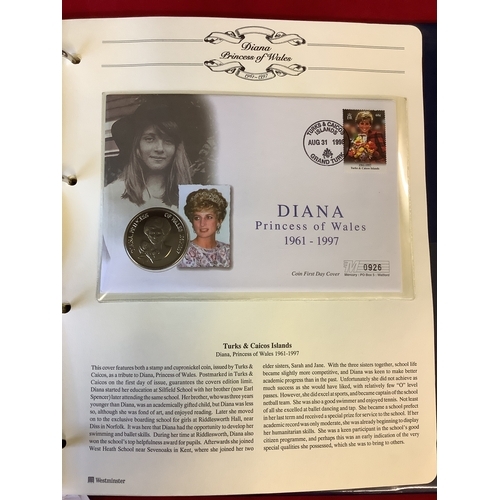 125 - An album of Princess Diana First Day covers and coins