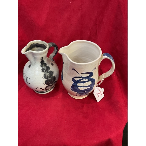 Two Rye Pottery jugs with stylised decoration