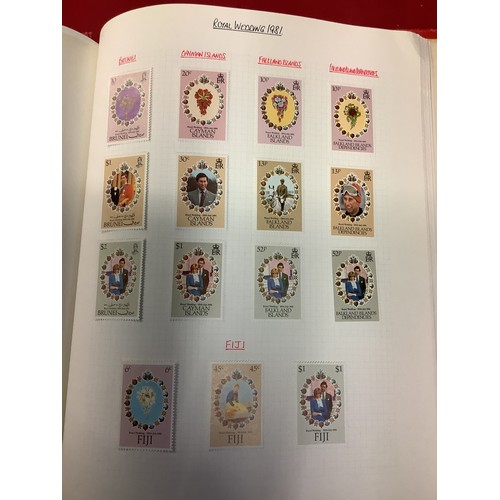 165 - An album housing a selection of 1981 Royal Wedding and others mainly mint stamps to include Antigua,... 