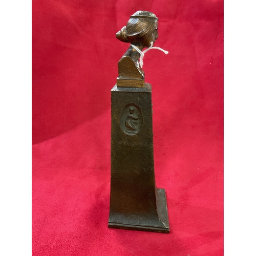 4A - A Gurschner bronze standing lady desk seal 7 1/2