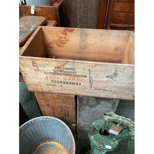 554 - Three vintage wooden crates