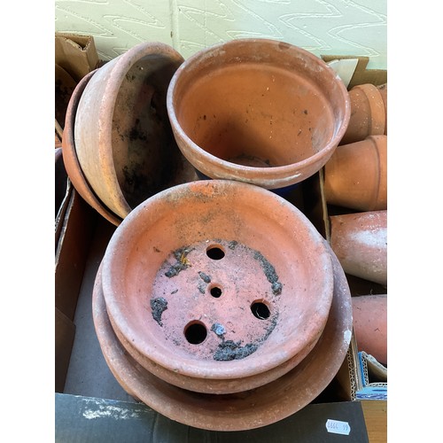 567 - A box of assorted terracotta plant pots