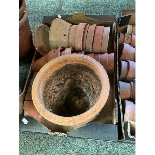 583 - A box of assorted terracotta plant pots