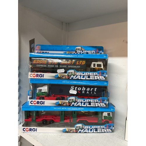 443 - Three boxed as new Corgi die-cast Eddie Stobart lorries 'Super Haulers'