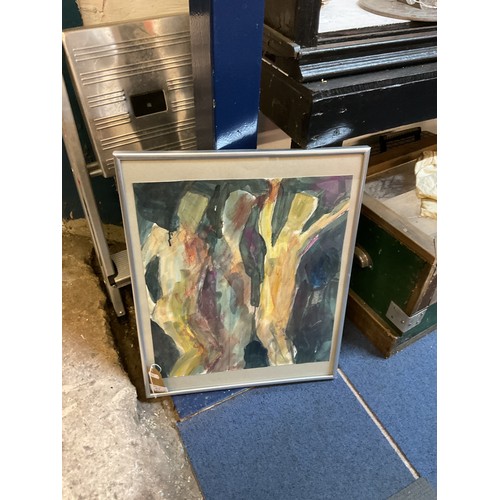 472 - A framed and glazed Hilary McMaster acrylic 'The Dancing Boys'