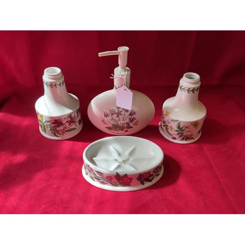 79 - Three Portmeirion 'Botanical Garden' soap dispensers and soap dish