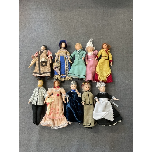 118 - Ten assorted dolls house figurines
