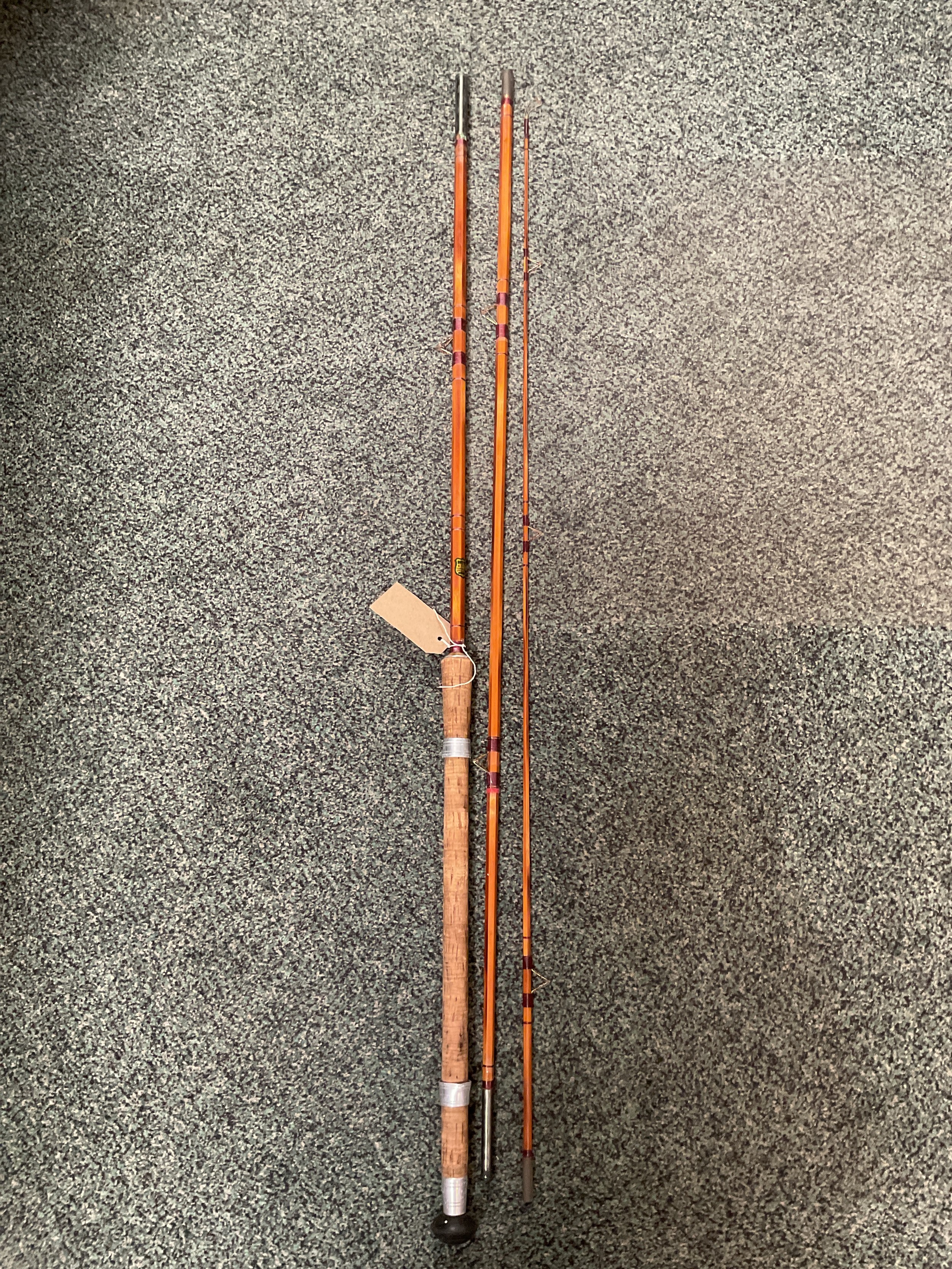 A vintage Dutton 3 piece split cane fly rod