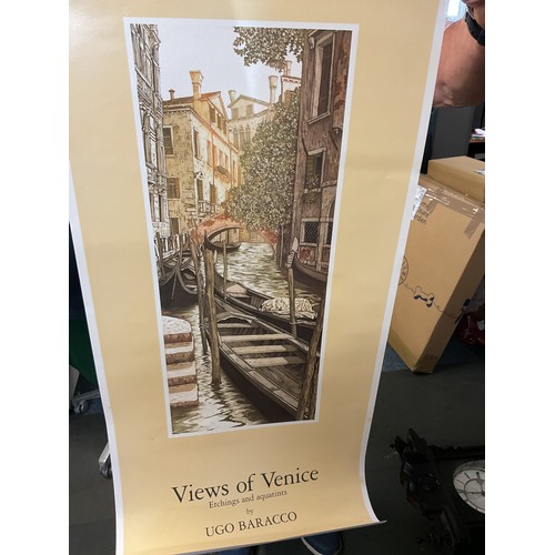107 - Two tubes housings a large selection of 'Views of Venice' by Ugo Baracco Exhibition posters