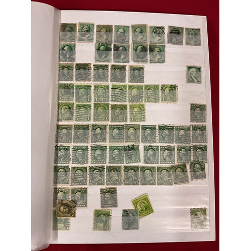 117 - An album of USA stamps to include Franklin one cent, two cent, Oliver Wendell Holme, Kennedy, Roosev... 