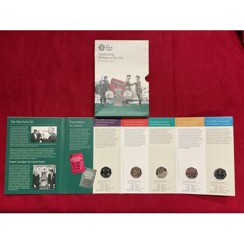 181 - A boxed set Celebrating 50 Years of The 50p British Military set