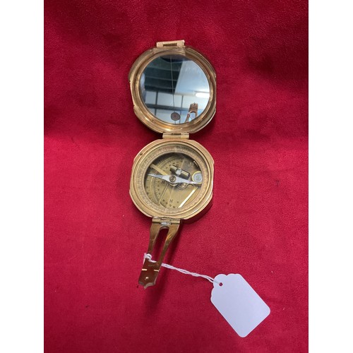 188 - A vintage brass Brunton style Natural Sine compass