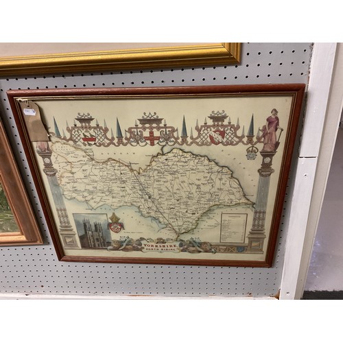 348 - A framed map of Yorkshire