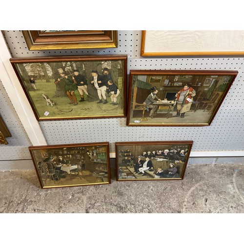 352 - A set of four Cecil Aldin hunting, tavern, courtroom prints