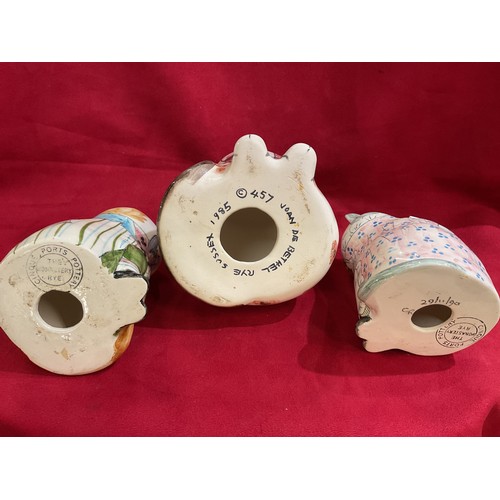 2 - A Joan De Bethel pottery cat and two Cinque Ports Monastery cats