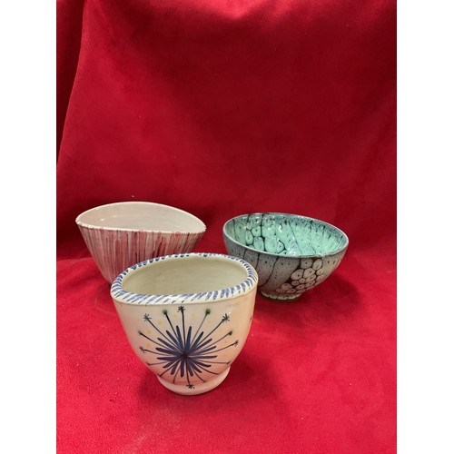 44 - A selection of Rye Pottery finger bowls to include John Solly examples