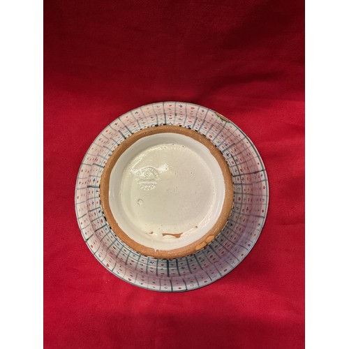 91 - A Jim Elliot Rye Pottery atomic pattern bowl 8 1/2