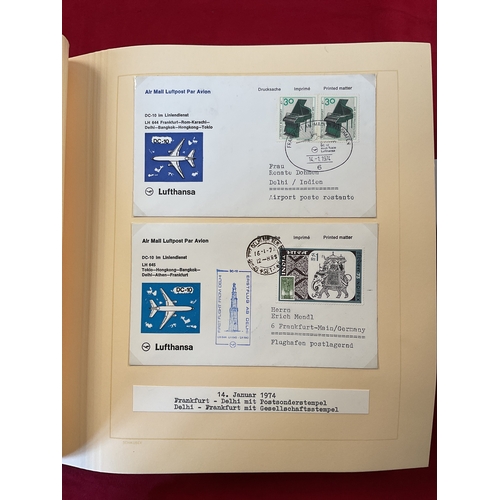 291 - A large album of Lufthansa flight covers 1973-1974