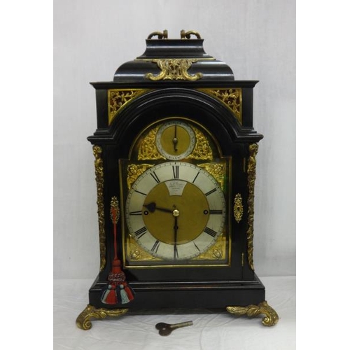 155 - Fine Large Ebonised Bracket Clock by Joseph & Alfred Jump (Clockmakers to the King), 1 Old Bond Stre... 