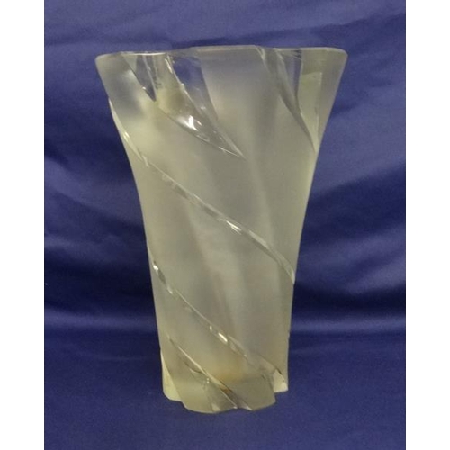 218 - Lalique Flared Rim Vase signed to base Lalique France approx. 11 inches high