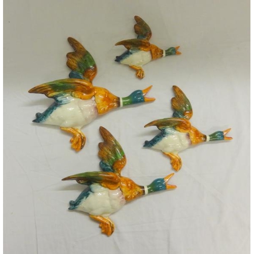 219 - Beswick Flight of Mallard Ducks 596-1, 596-2, 596-3 & 596-4 (4)