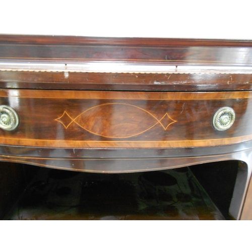 36 - Late C19th Regency Style Marquetry Bow Fronted Sideboard on square tapering spade footed supports, c... 