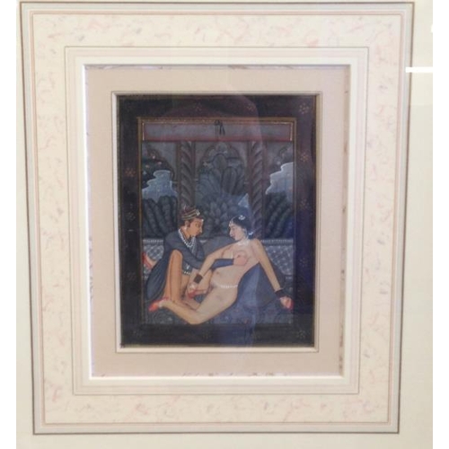 196 - Pair F/g C19th Indian Erotic Watercolours (2)