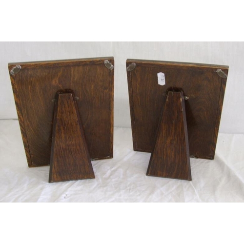 246 - Pair Engine Turned Silver Photograph Frames with hardwood backs, easel stands, both hallmarked for B... 