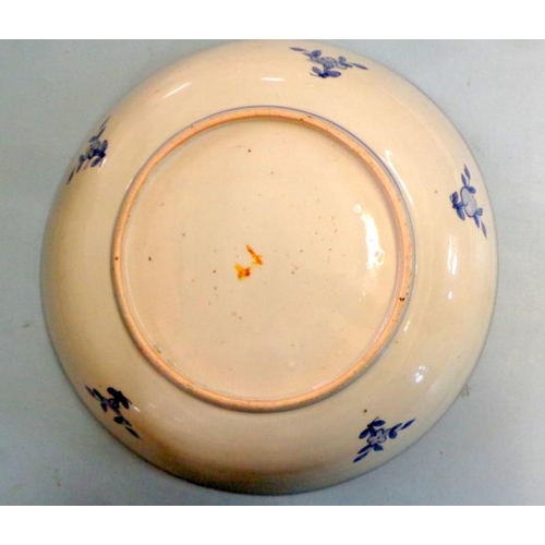 272 - Large Late C18th/Early C19th Chinese Blue & White Dished Bowl decorated with deer grazing in parklan... 