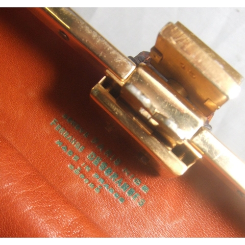 1950s Fernande Desgranges Black Leather and Gold Metal Handbag