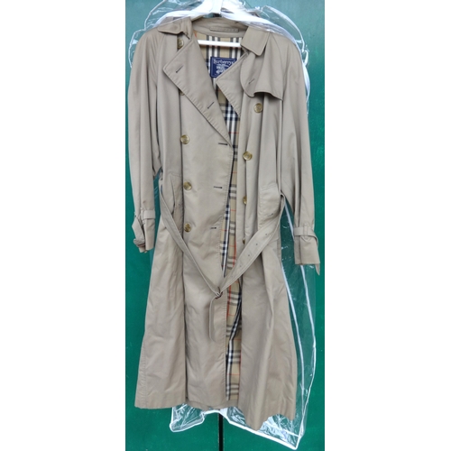 501 - Gents Vintage Burberry Mac, cream with burberry check lining, approx. size Large