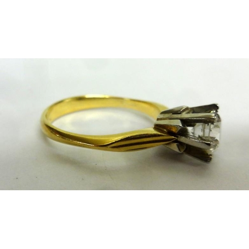 207 - Ladies 18ct Yellow Gold Diamond Solitaire Ring approx. .95 carat, circa 1973, size O