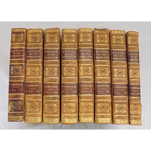 230 - 8 Volumes History of The Rebellion & Civil Wars In England by Edward Earl of Clarendon, Oxford Press... 