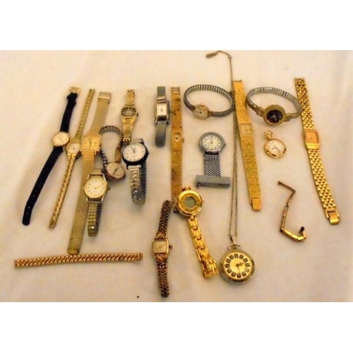 413 - Ladies Wristwatches, quartz & mechanical (all requiring attention)