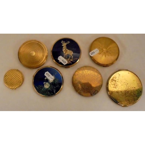 420 - Powder Compacts incl. Melissa with stag, swans etc. (7)