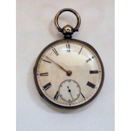 432 - Gents Silver Engine Turned Pocket Watch, in fully hallmarked case, fusee movement, key wind