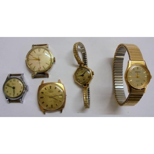 449 - Ladies Avia 9ct Gold Cased Watch with plated strap & fully hallmarked Dennison case, Smiths, Everite... 