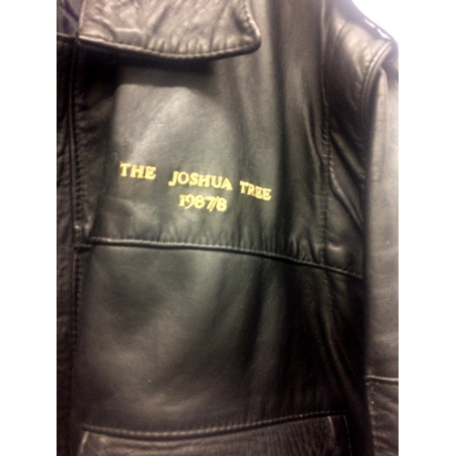 239 - U2 Joshua Tree Tour Black Leather Jacket 1987/8, Fully Lined with interchangeable Fur Collar & detac... 