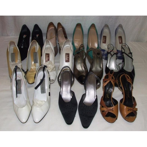 500 - Vintage & Modern Ladies Shoes incl. Lello Bacio yellow leather size 38.5, Avorio black suede size 39... 