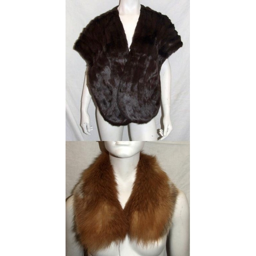 511 - Dark Brown Fur Stole & Fox? Collar