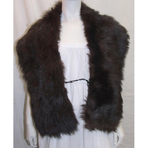 530 - Real Fur Stole with braided fastening & satin lining