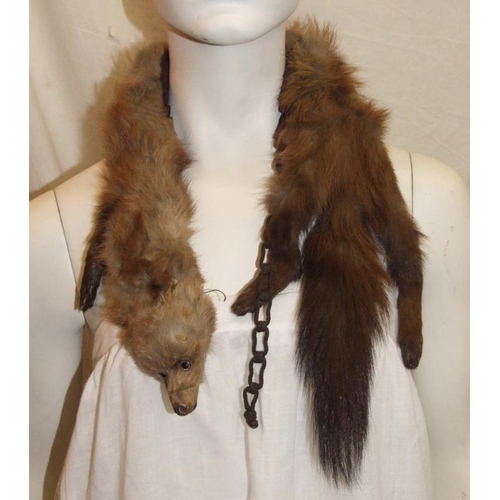 531 - 4 Pelt Mink Stole with tails & feet, Single Pelt Mink Stole with head, tail & feet & 2 Ermine Stoles... 