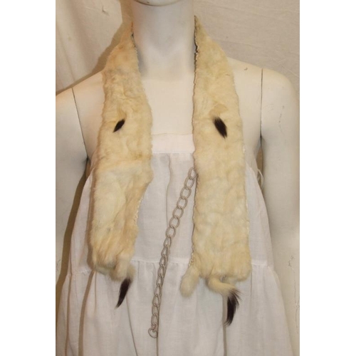 531 - 4 Pelt Mink Stole with tails & feet, Single Pelt Mink Stole with head, tail & feet & 2 Ermine Stoles... 