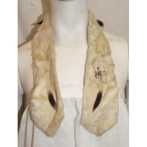 531 - 4 Pelt Mink Stole with tails & feet, Single Pelt Mink Stole with head, tail & feet & 2 Ermine Stoles... 