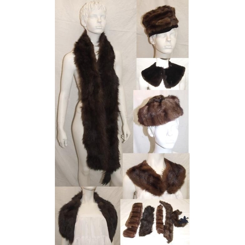 533 - Fur Clothing incl. Mink Hat labelled Chapelier, Brown Fur Hat labelled Gales of Dewsbury, Long Fur S... 