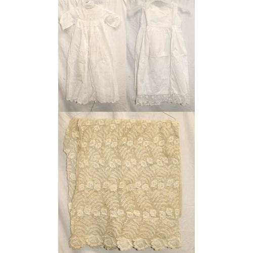 540 - Childs Christening Dress with broderie anglaise details, Childs White Cotton Victorian Style Pettico... 