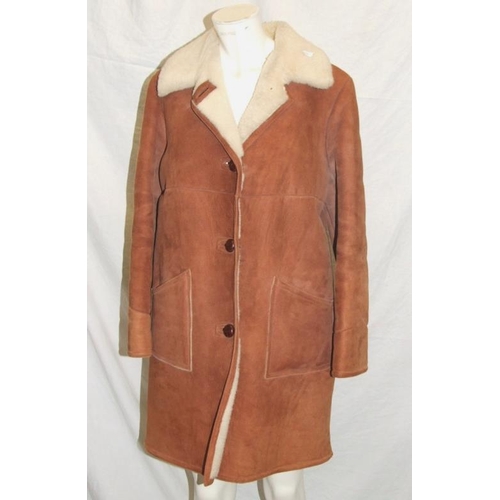 541 - Ladies Suede Sheepskin Coat labelled Drapers Glastonbury