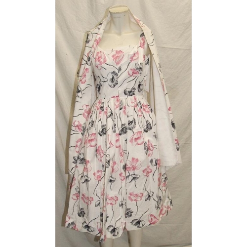 545 - Ladies Vintage Dresses incl. Horrockses black/white dress with matching belt & scarf, Horrockses whi... 